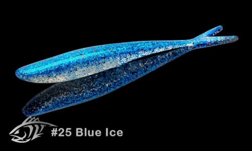 Lunker City Fishing 4.5" Freaky Fish Split Tail Soft Plastic Minnow Bass Lure Stick Bait Shad Jerkbait, 8 Per Bag, Made in The USA - color: 25 Blue Ice