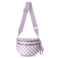 Womens Crossbody Bag, Spacious Nylon Bum Bag Trendy Shoulder Purse with Adjustable Strap Zipped Travel Essentials - color: 11a-purple