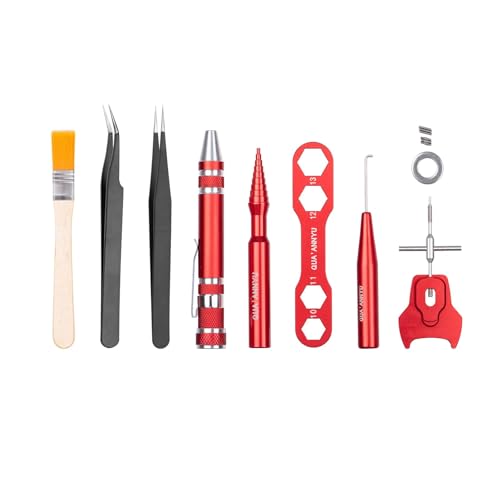 QUA'ANNYU Fishing Reel Maintenance Kit, Professional Fishing Reel Care & Repair Tool Set with 24/30/38-in-1 Screwdriver Set - color: Red+38-in-1 Electric Screwdriver