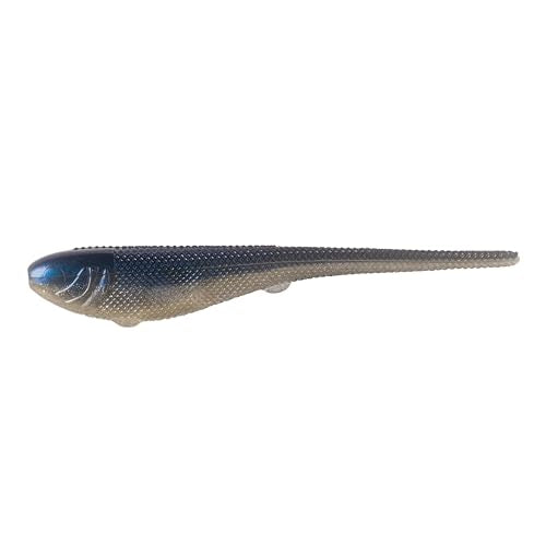 YUM Sniper Shad Soft Plastic – Realistic Minnow Bass Fishing Lure, Jig Head & Underspin Trailer, 3” 4” 5” Sizes, Multiple Colors - color: Glacier Minnow, size: 4"