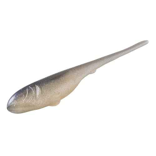 YUM Sniper Shad Soft Plastic – Realistic Minnow Bass Fishing Lure, Jig Head & Underspin Trailer, 3” 4” 5” Sizes, Multiple Colors - color: Glacier Minnow, size: 5"