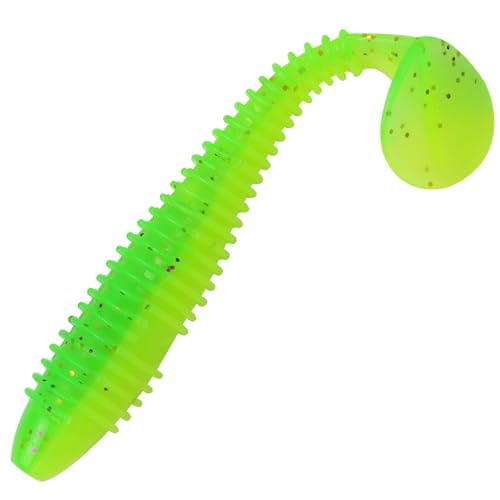 Paddle Tail Swimbaits, 2.5 inch/3inch Soft Lures Fishing Trout Crappie Bass for Freshwater and Saltwater 75PCS/60PCS - color: Green Bean, size: 2.5 inch, 75 PCs