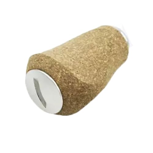 Reel Handle Knob Compatible with Abu Shimano Daiwa Soft Rubber Cork Wood Spinning Baitcasting - Black, Blue, Gray, Green, Purple, Red,Silver - color: Silver