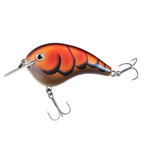 Strike King Chick Magnet Jr. Crankbait Fishing Lure, 1/4 oz, Dives 4-6 Feet, Premium Hooks - color: Blue Rock Craw