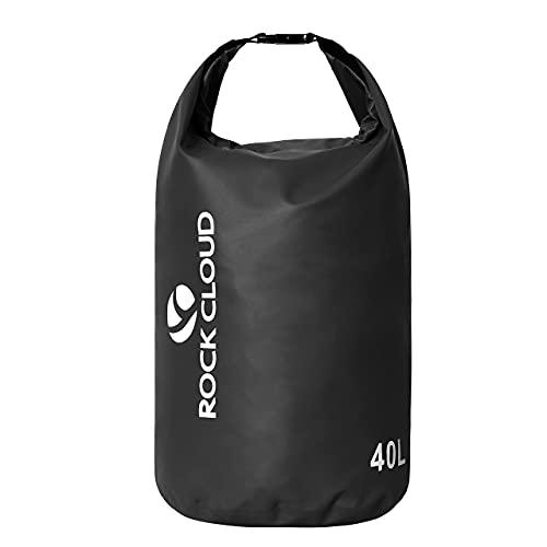 ROCK CLOUD Dry Bag Waterproof 40L Dry Sack for Kayaking Rafting Boating Beach Surfing Swimming Canoe Camping Hiking Fishing Ski, Black - color: Black, size: 40L