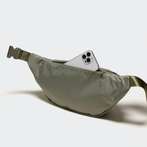 Pander Everywhere Belt Bag Crossbody Fanny Pack with Mesh Pockets and Adjustable Strap, 6L / Grey Sage - color: Grey Sage, size: 6L (104cm Strap)