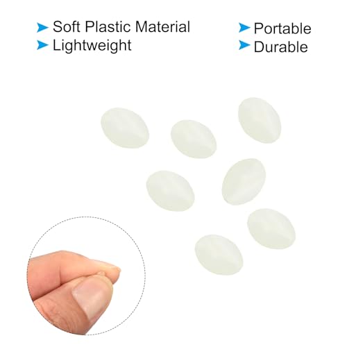 PATIKIL Glow Fishing Beads Soft Plastic Oval Rubber Luminous Fishing Bait Eggs Rig Bead Tackle Lures Accessories with Storage Box - color: White, size: 4x3mm