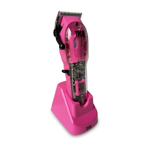 TPOB Slime 2 Candy Edition Barber Hair Clippers for Men 6800 RPM with Matte Pink Case and Taper Blade - color: Candy