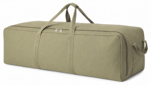 DoYiKe Extra Large Canvas Travel Duffle Bag Heavy Duty, Sports Duffel Military Camping Tent Storage 270L Army Green Side opening - color: Army Green Side-opening, size: 270L
