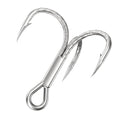 Treble Fishing Hooks, 4X Strong High Carbon Alloy Steel Triple Hooks, Sharp Barbed Fish Scale Pattern Fish Hooks,Freshwater Saltwater Sizes #8-3/0 - size: 8