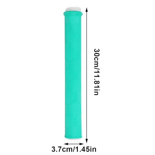 Fishing Rod Handle Cover, Silicone Fishing Pole Tube Sleeve with Non-Slip Design for 13mm-37mm Handle - color: Blue Green