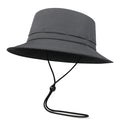 FEINION Men Women Breathable Sun Cap Portable Outdoor Bucket Hat - color: Dark Grey