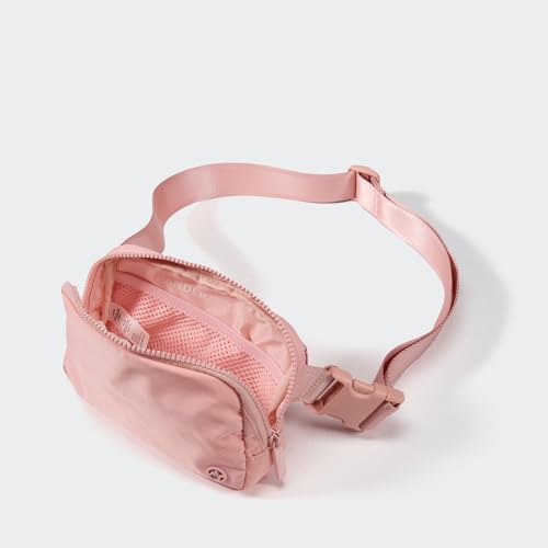 Pander Two Way Zipper Fanny Pack Nylon Everywhere Belt Bag for Women, Water Repellent Waist Packs, Crossbody Bags with Adjustable Strap (Mono Pink). - color: Mono Pink