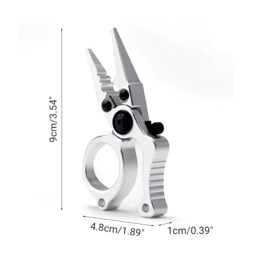 MiOYOOW Mini Fishing Pliers, Aluminum Alloy Fish Scissors Corrosion Resistant Hook Remover Tool for Saltwater Freshwater - color: Silver