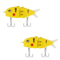 Popper Top Water Fishing Lure: Whopper Fishing Lures with Floating Rotating Tail Barb Treble Hooks Saltwater Freshwater for Bass - color: 2pcs yellow