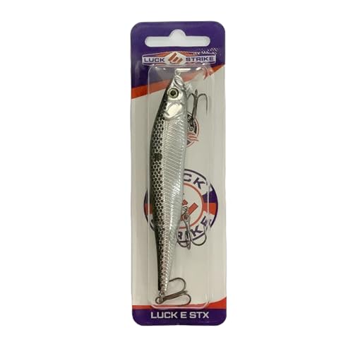 Luck E Strike STX Jerkbait, 4.5 Inch Suspending Hydrodynamic Fishing Lure, Made in The USA - color: Blk Diamond