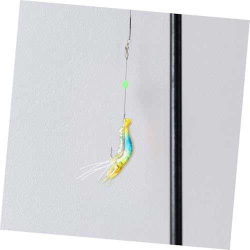 5pcs Bionic Artificial Shrimp Fishing Lures with Hooks Soft Simulation Glow-in-the-Dark Bait Set for Freshwater and Saltwater Fishing Random Color