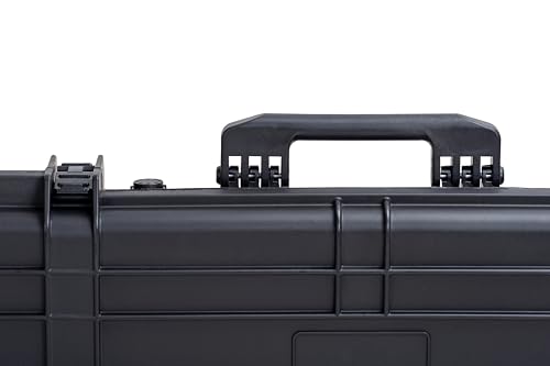 MEIJIA Portable Waterproof All Weather Hard Rifle Case,Soft Handle Grip,Customizable Fit Foam Inserted,without wheels,Black - size: 53INCH