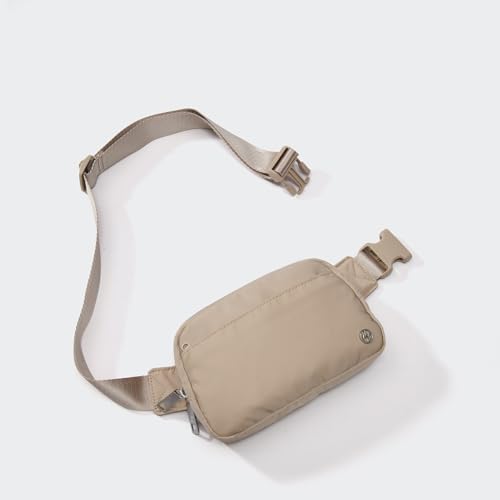Pander Everywhere Belt Bag for Women, 5 Zipper Pockets Nylon Crossbody Fanny Pack Purse (Raw Linen). - color: Raw Linen