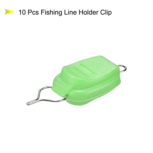 PATIKIL Fishing Line Holders, Baitcasting Reel Fishing Line Holder Clip Buckle Stopper Line Keeper Accessories - color: Green