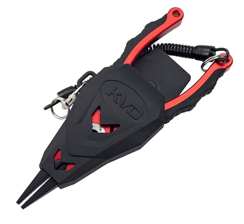 Strike King (AP75KVD) KVD 7.5 Aluminum Pliers, Red, Cushioned Combat Grip Handles - style: Aluminum