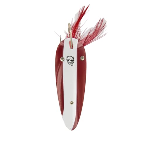 Dardevle Dardevlet Weedless Nickel Back 3/4 oz Fishing Spoons - color: Red/White