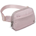 Pander Everywhere Belt Bag for Women, 5 Zipper Pockets Nylon Crossbody Fanny Pack Purse (Pink). - color: Pink