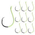Eupheng Glow in Dark Circle Hooks 2X Strong Offset Freshwater Saltwater Fish Hooks for Catfish Bass Trout, Pack of 10, Available in 8 Sizes (#4 to 5/0) Luminous Circle Hooks - size: 1/0_10pcs