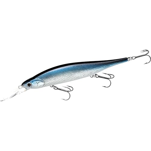 LUCKY CRAFT Lightning Pointer 110DD Deep Diver Freshwater Bass Fishing Lures, Jerkbait Suspending Fishing Lure for Bass & Walleye Fish, Long Casting Fish Gear Accessories for Tackle Box, - color: 052 Aurora Black