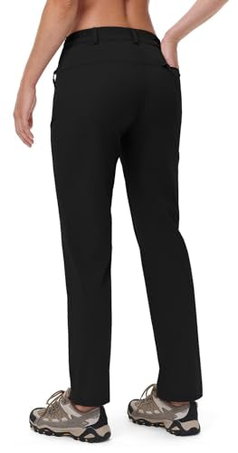 Rdruko Women's Hiking Pants Lightweight Quick Dry Water Resistant Outdoor Travel Fishing Pants with Pockets - color: 02 Black, size: XX-Large