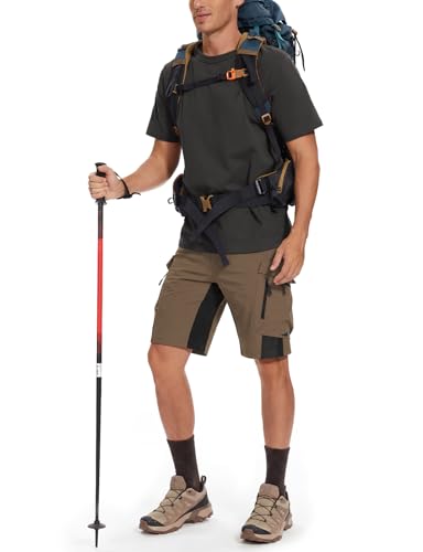 XKTTAC Men's Outdoor Quick Dry Lightweight Stretchy Shorts for Hiking, Tactical, Camping, Travel with 6 Pockets - color: Khaki, size: 5X-Large