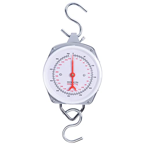 Mechanical Hanging Scale 250kg/550lbs, High Accuracy Spring Dial Weight Scale for Kitchen Fishing Hunting Farms - color: C1:550 pounds/250kg