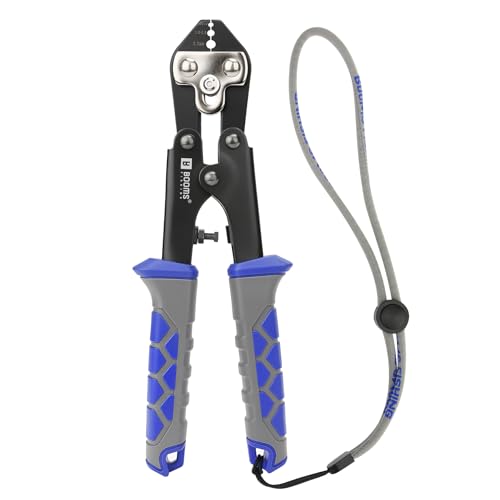 Booms Fishing Crimping Pliers Tool: 8.8in Crimper for Wire & Mono Lines up to 2.2mm - Compatible with Oval & Double Barrel Sleeves - XW42 Rigging Tool for Serious Anglers & Tackle Makers - style: Crimper Only