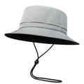 FEINION Men Women Breathable Sun Cap Portable Outdoor Bucket Hat - color: Grey