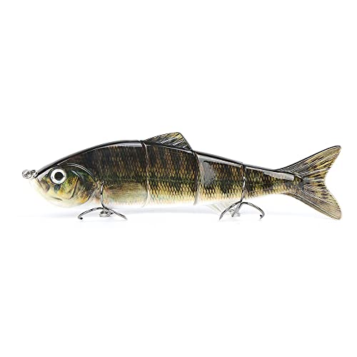 10in Multi Jointed Swimbait Fishing Lures Bait,4 Segment Big Giant Sinking Fishing Bass Lures,Crankbaits Swimbaits with Treble Hook - color: 10in,4.76oz-Color D