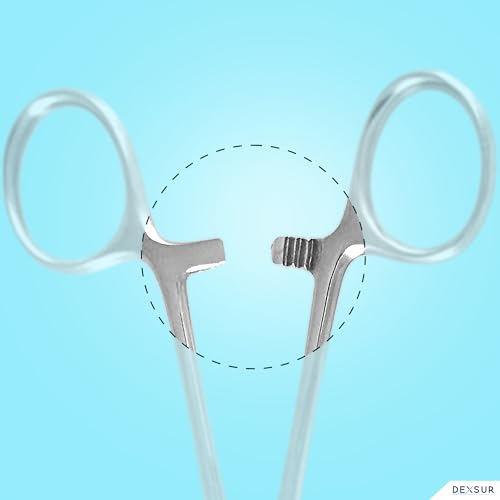 Precision Kelly Hemostat Forceps Locking Tweezers Clamp, Silver, Straight and Curved Stainless Steel (Straight, 4") - size: 4", style: Straight