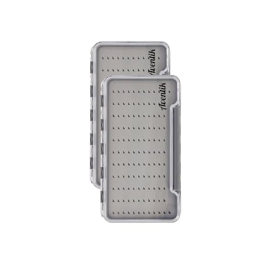Aventik Waterproof Fly box,Waterproof Floating Fishing Lure Box (Large, Grip Foam Fly Box) - style: L:Grey-LB