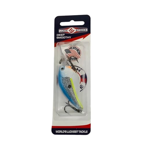 Luck E Strike Deep Crankbait Smoothie (3/8 Ounce) 2 Inch Crank Bait Fishing Lure, Made in The USA - color: Tasty shad