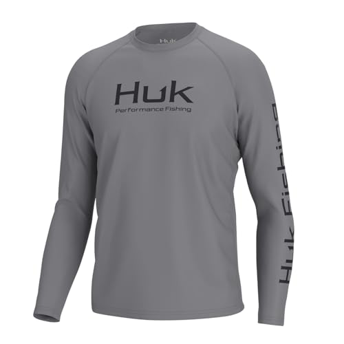 HUK Men's Pursuit Vented Long Sleeve Fishing Shirt (+30 UPF) - color: Night Owl, size: Small