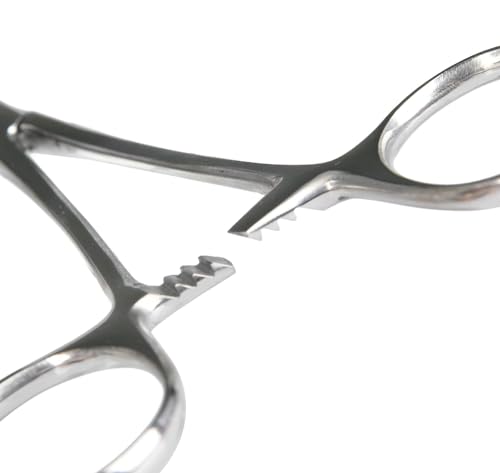 Fishing Forceps Set - Curved & Straight Hemostat 5" 2 Pcs Mosquito Forceps, Locking Small Stainless Steel Tweezers Clamps, Ideal for Fly Tying, Hook Removal, Tackle Box, Crafts & Hobby Use - color: Silver, size: 5"