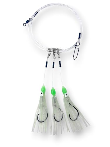 End Game Tackle Company Glow Squid Deep Drop Tilefish Rig, Excellent for Deep Drop Fishing, 8/0 Circle Hooks, 1 Rig - size: 3 Hook