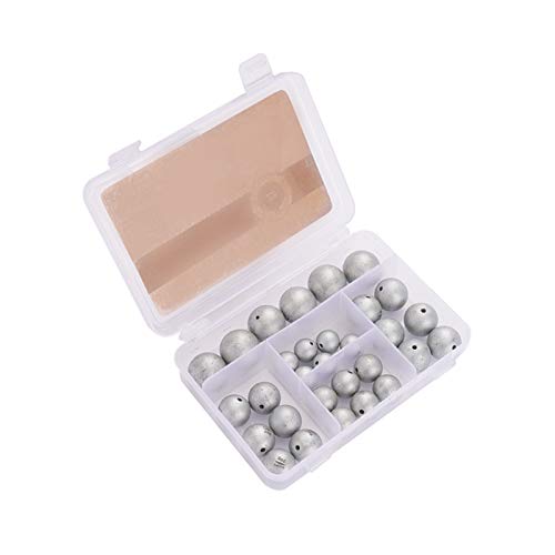 Lead Free Fishing Weights Sinkers 10g-200g Coated Egg Sinkers Weights Oval Shape Assorted Sizes Bag and Fishing Weights Assortment Box Non-Lead Fishing Weights Saltwater Freshwater - style: Assortment Kit-30pcs