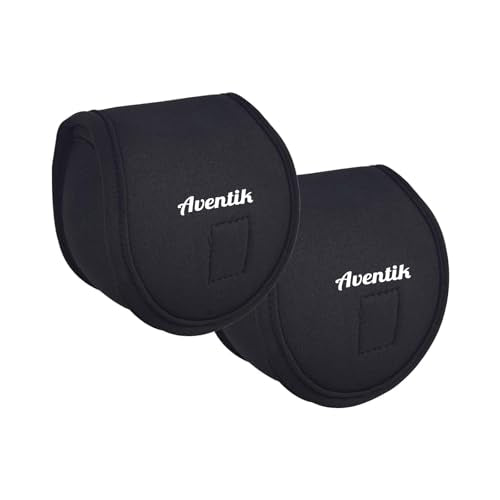 Aventik Neoprene Fly Fishing Reel Case Pouch Cover Fitting 5/6 7/8wt Fly Reel Storage (Black, 2-PACK 5/6) - size: 2-PACK 5/6