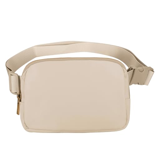VOROLO Fanny Pack For Women And Men Crossbody Bag Belt Bag Khaki | Adjustable Strap Graduation Gifts Lightweight Travel Running - color: Khaki