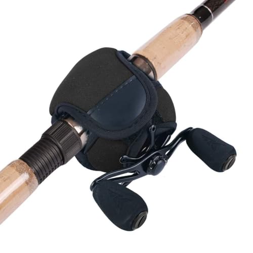 HERCHR Fishing Reel Bag Waterproof Breathable Baitcasting Fish Wheel Protector Fishing Tackle - color: Black