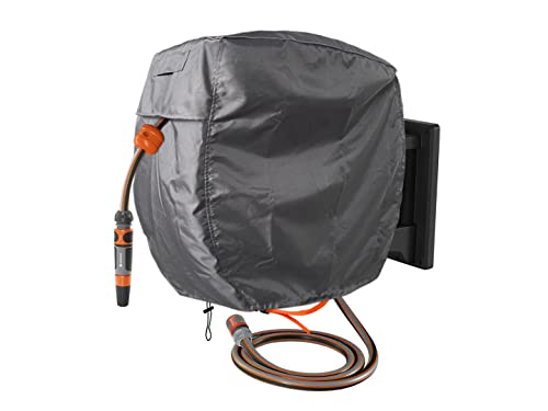 Garden Wall Mounted Retractable Hose Reel Cover, 450D Oxford Polyester Coated Tarp, 100% Waterproof Sunscreen Hose Reel Cover, for:Giraffe tools,Ayleid,Gardena and More.grey,24"L x18"Wx24H" - size: 24" x 18" x 24"