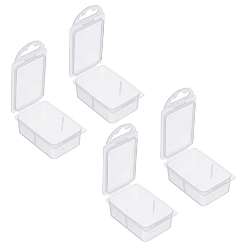 Fishing Tackle Accessory Box, 4 Pack Plastic Fish Lure Bait Hooks Storage Organizer Case, Clear