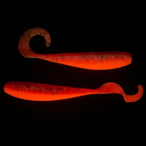 A.M. Fishing Curly Tail Jerkshad 4 Inch Soft Baits Garlic Infused,– 8 Pack – Saltwater & Freshwater Fishing Lures for Bass, Redfish, Snook, and Trout - color: Pink Punch