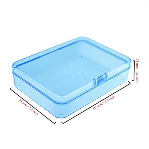 Goodma 8 Pieces Rectangular Plastic Storage Boxes, Blue, 4.5x3.3x1.1 inch | Hinged Lids, Empty Organizer Containers, For Small Items and Craft Projects - color: Blue, size: 4.5 x 3.3 x 1.1 in