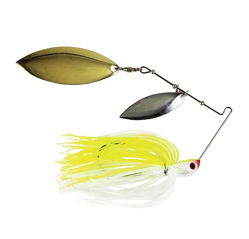 Luck E Strike Jimmy Houston Legends Spinner Bait with Willow Blades - color: Chartreuse / White, size: 3/8 OZ